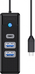 Orico USB‑C hub 2× USB 3.0 a USB‑C, 5 Gb/s, 0,15 m, čierny