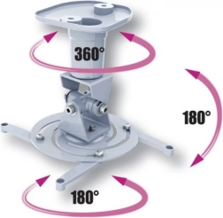 Stropný držiak na projektor 22cm biely