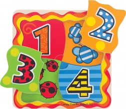 Drevené puzzle s číslami 1–4 Bigjigs Toys