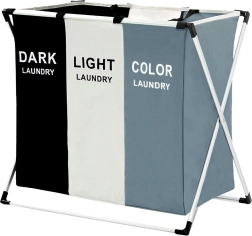 Kôš na prádlo s tromi priehradkami a organizérom 135L