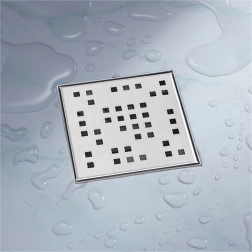 Nerezový štvorcový sprchový vpust 12 × 12 cm