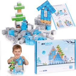 Magnetické stavebné kocky pre deti 124 dielikov – zimná edícia
