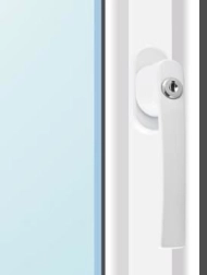 Okenná kľučka s uzamykaním na kľúč – biela