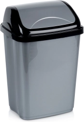 Plastový odpadkový kôš 10 l, sivý s výklopným vekom