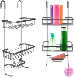 Závesná sprchová polica strieborná