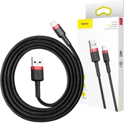 Baseus Cafule USB–Lightning kábel 3 m, 2 A (čierno‑červený)