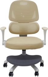 Ergonomická otočná detská stolička k písaciemu stolu s podnožkou, béžová