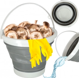 Skladací silikónové vedro 10 L šedé