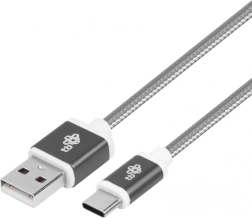 Pletený USB–USB‑C kábel 1,5 m, sivý