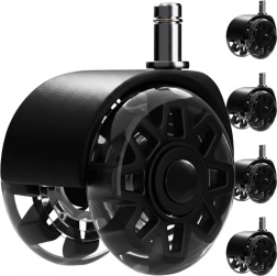 Kolieska na kancelársku stoličku 2,5" RUHHY, čierna, sada 5 ks