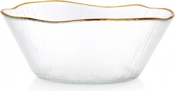 Sklenená miska so zlatým okrajom 15 cm, 500 ml