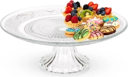 Sklenený podnos na tortu na nohe 25 cm