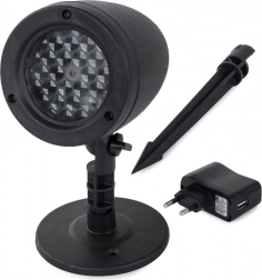 LED vianočný projektor – vodoodolný vonkajší reflektor s hviezdami