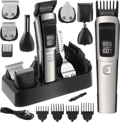 Multifunkčný zastrihávač a holiaci set SOULIMA 8v1 s USB‑C a displejom