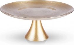 Sklenený zlatý stojan na tortu na nohe 28 cm