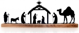 Betlehem z dreva a kovu mango 51 × 5 × 18 cm