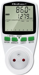 Merač spotreby energie s históriou PM0627, LCD, 16 A / 3680 W