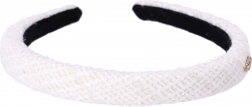Pletená čelenka do vlasov, biela
