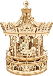 Drevený kolotoč - 3D Skladačka s Hracou Skrinkou