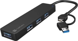 USB hub NATEC Mayfly 4× USB 3.0 s adaptérom USB‑C/USB‑A, čierny