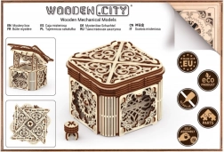 Drevená mechanická puzzle Tajomná skrinka