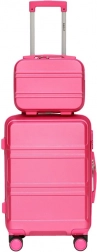 Cestovná sada BARUT ružová – kabínový kufor a kozmetický kufrík z ABS