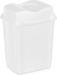 Plastový odpadkový kôš s kyvným vekom 16 l biely
