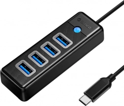 Orico USB‑C hub na 4× USB 3.0, 5 Gbps, 0,15 m, čierny