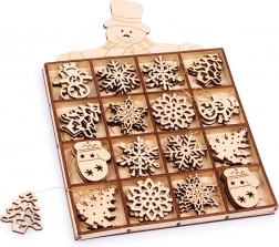 Drevené vianočné ozdoby v boxe