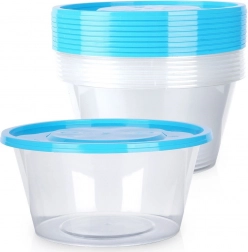 Sada okrúhlych dóz na potraviny s vekom 650 ml, 10 ks