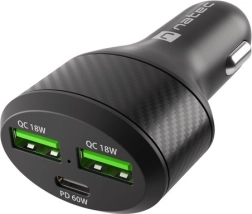 Autonabíjačka NATEC Coney 2× USB a 1× USB‑C s rýchlym nabíjaním 84 W
