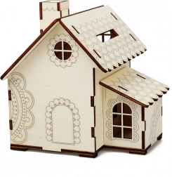 Kúzlo dreva drevená pokladnička chalúpka so sviečkou