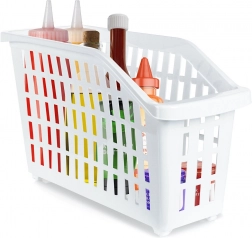 Úzky biely pojazdný úložný kôš 13 l