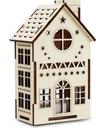 Veľký drevený domček Hvezdáreň s LED sviečkou