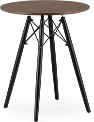 Konferenčný stolík moderný škandinávsky s okrúhlou hnedou doskou