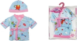 Modrý župan s čiapkou pre bábiky 40-45 cm