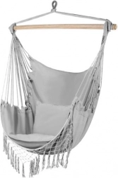 Závesné brazílske kreslo s vankúšmi Gardlov – Sivá