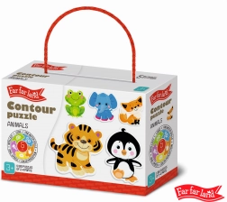 Far Far Land Puzzle zvieratká obrysové