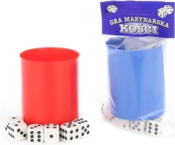 Hracie kocky s kalíškom (6 ks) v 2 farbách - 1 sada