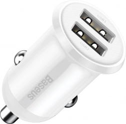 Autonabíjačka 2x USB Baseus, 4,8A, biela