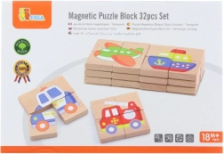 Magnetická Drevená Puzzle Viga - Dopravné Prostriedky FSC Certifikát