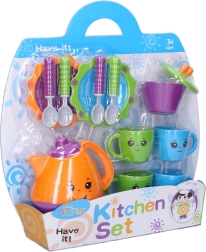 Farebná čajová súprava s tváričkami pre deti