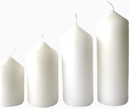 Adventné sviečky PROVENCE, priemer 4 cm, biela sada 4 veľkostí