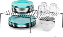 Výsuvná kovová kuchynská polica 34,5–48 cm, čierna