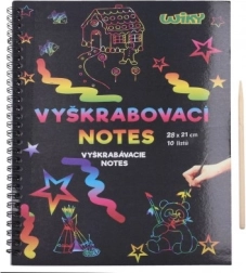 Vyškrabovací notes farebný 28x21, 10 listov