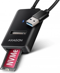 AXAGON ADM2-AM adaptér M.2 NVMe/SATA na USB 3.2 Gen 2 (10 Gb/s) s káblom USB‑A 10 cm