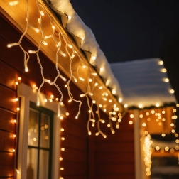 Solight LED vianočný záves cencúle, 120 LED, teplá biela