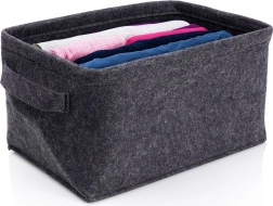 Skladací filcový úložný kôš 36 × 27 × 20 cm, čierny