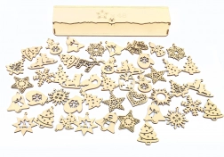 Kúzlo dreva vianočné ozdoby v krabičke 48 ks