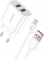 Rýchlonabíjačka FONENG 2× USB 12 W s Micro USB káblom